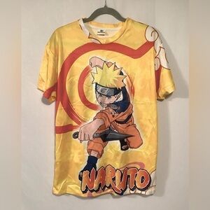 BAY Club Allover Front and Back Naruto Print T-Shirt NWOT